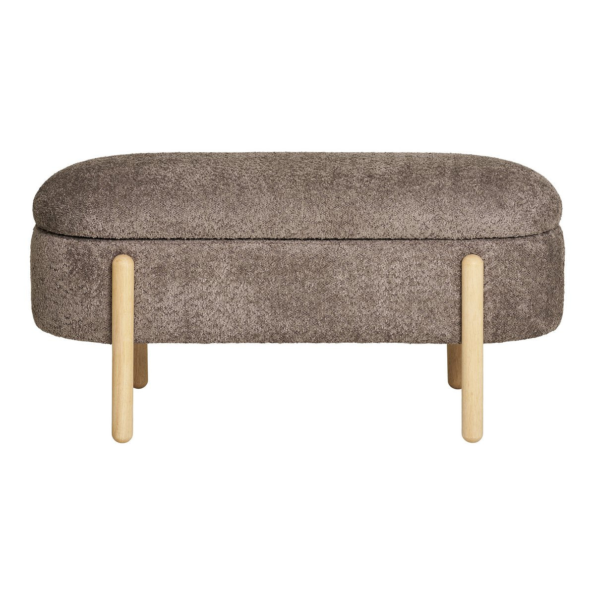Opbergbank 98x41x48 cm bruin bouclé multiplex