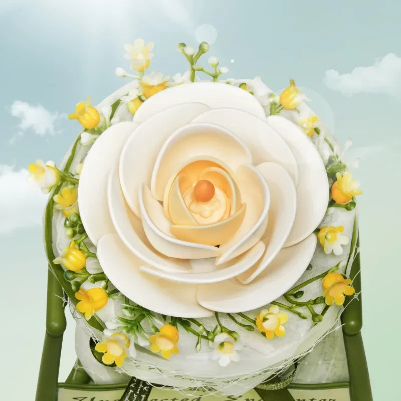 Robotime 3D puzzel White Camellia 13x13x18 cm kunststof