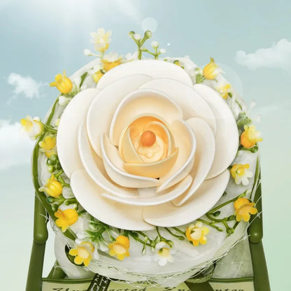 Robotime 3D puzzel White Camellia 13x13x18 cm kunststof