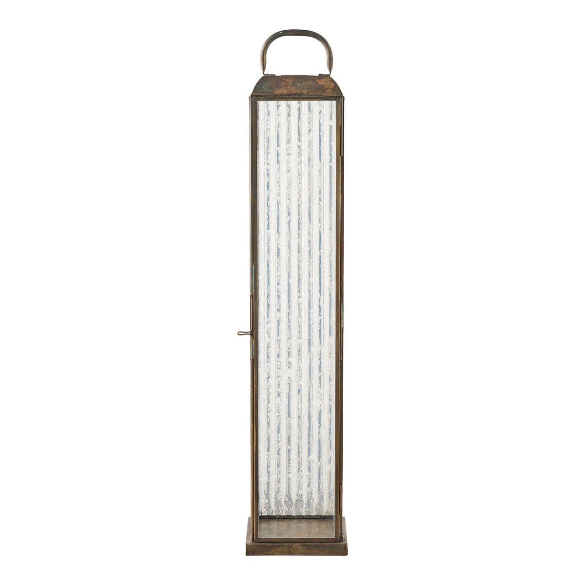 Herslev Lantaarn, glas/metaal, antiek messing look, 12x12x60 cm