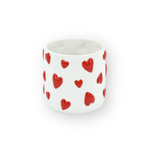 Pot - Flower Pot - Hearts - White/Red - 15.5x15.5x16cm