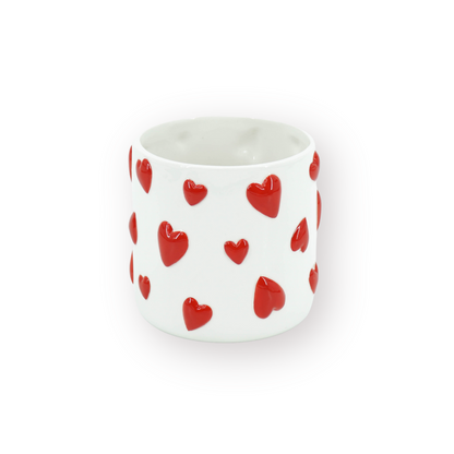 Bloempot 15,5x15,5x16 cm dolomiet wit rood
