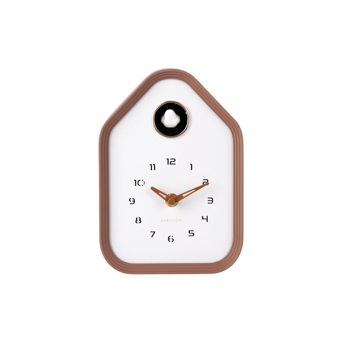 Wandklok Reina Koekoek 14x20 cm bruin plastic