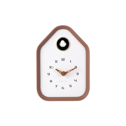 Wandklok Reina Koekoek 14x20 cm bruin plastic