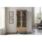 Display cabinet 2 doors oak real wood veneer