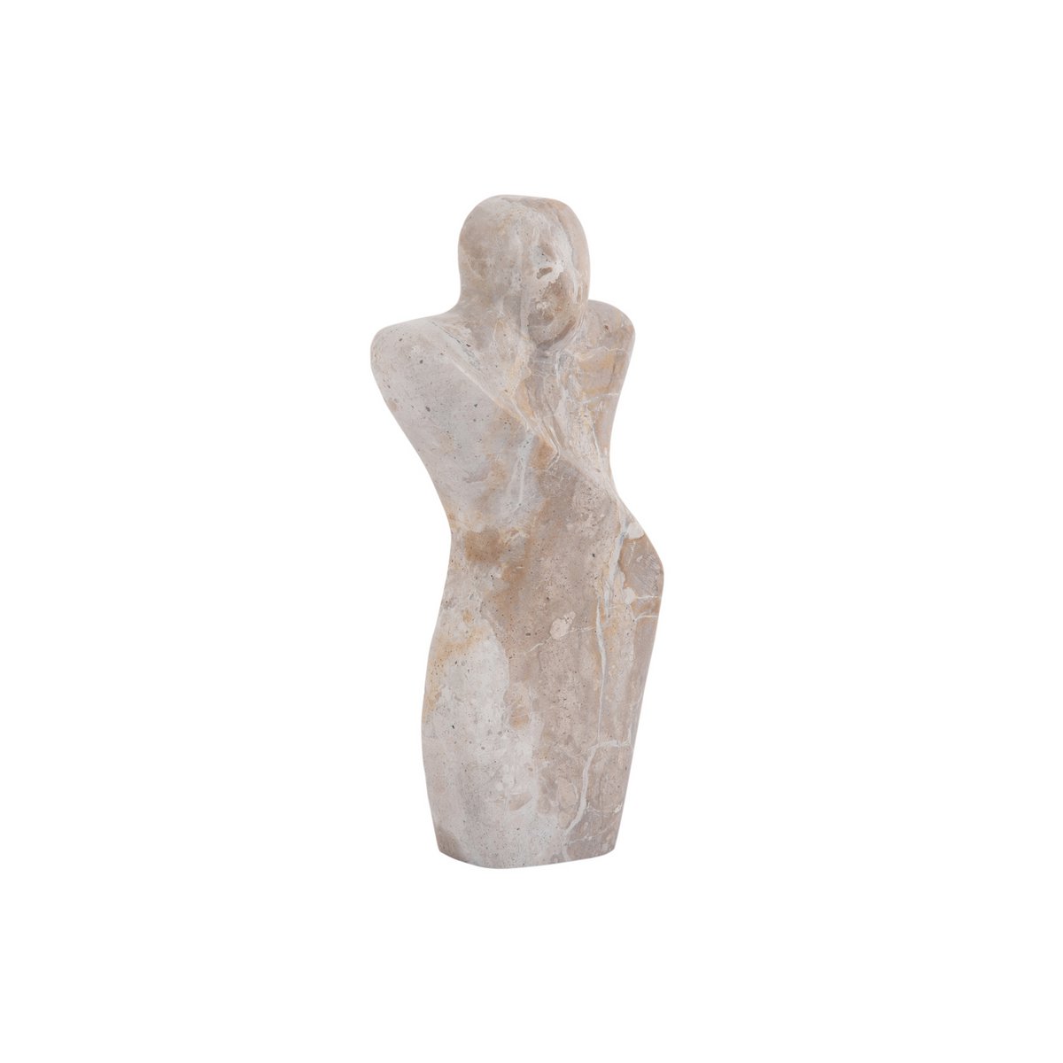Standbeeld mannelijk 10x5x23 cm marmerlook bruin