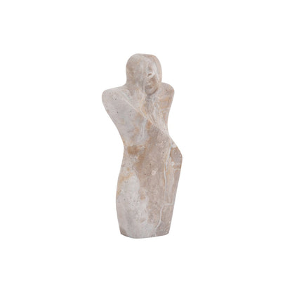 Standbeeld mannelijk 10x5x23 cm marmerlook bruin