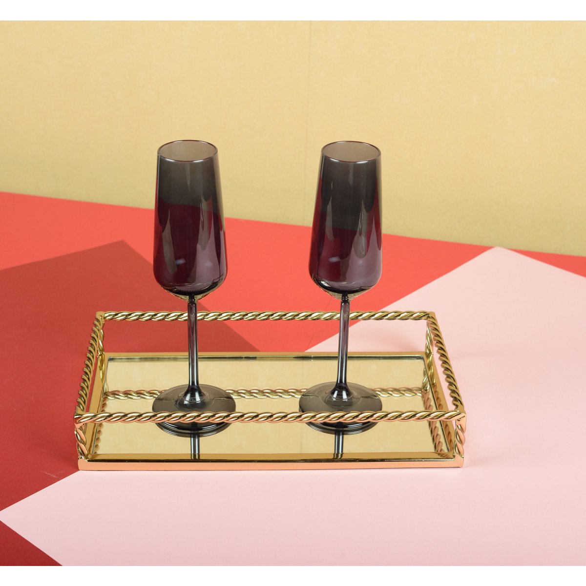 Champagne fluiten 6 stuks zwart