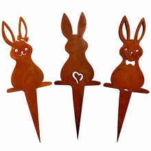 Easter decoration rabbit garden stake | female rabbit | male rabbit | baby rabbit | Rust Deco spring