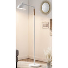 Vloerlamp metaal hout wit 149 cm