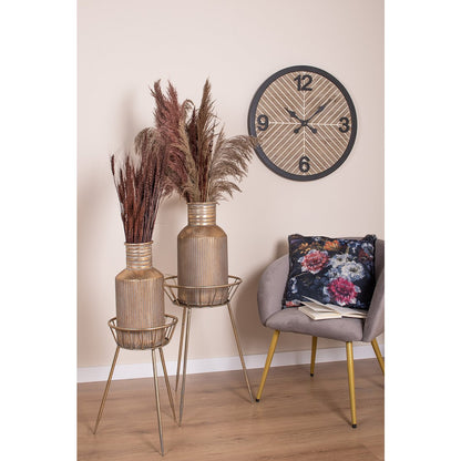 Eetkamerstoel grijs goud 65x64x74 cm