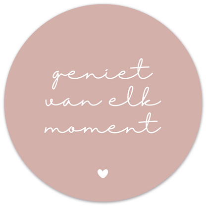 Wall circle enjoy every moment pink