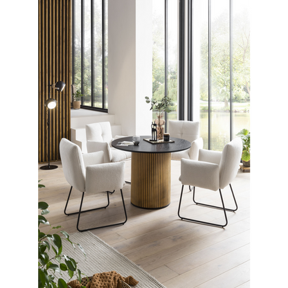 Fauteuil bouclé wit 73,5x64,5x87 cm