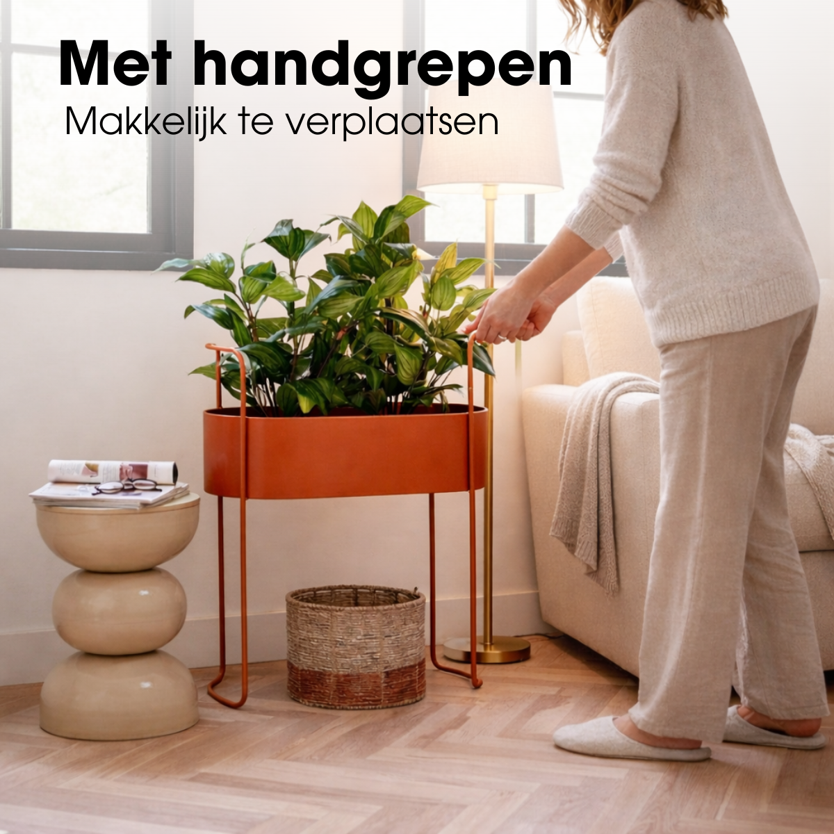 Plantenbak Moritz 55x24x65 cm ijzer rood