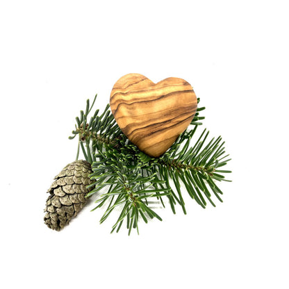 Kerstboomhanger hart olijfhout 4,5 cm