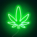 Neonlamp wietblad 31x33 cm groen
