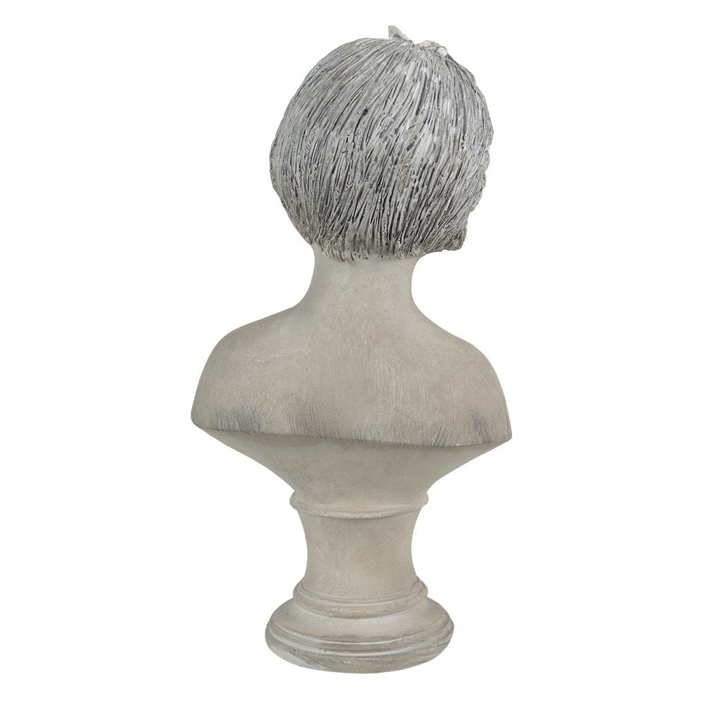 Beeld meisje 14x9x27 cm beige polyresin