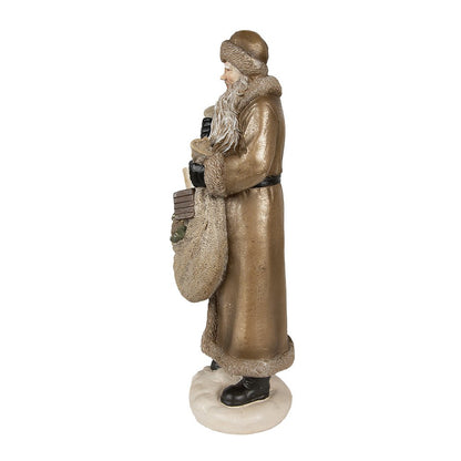 Kerstman beeld 30 cm goud polyresin