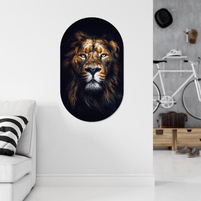 Wall oval lion face