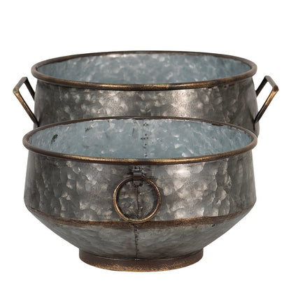 Plant Holder Gray Metal Plant Pot