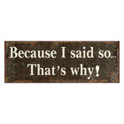 Text Sign 36x13 cm Brown White Iron Wall Plaque