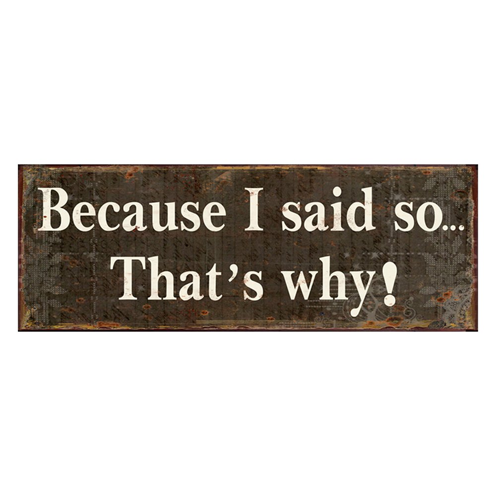 Text Sign 36x13 cm Brown White Iron Wall Plaque