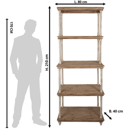 Boekenkast hout 80x40x210 cm bruin