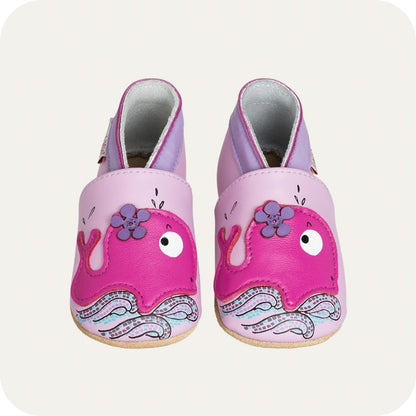Babyslofjes zacht leer walvis