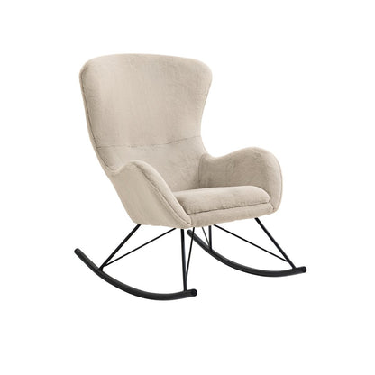 Schommelstoel lamsvachtlook beige