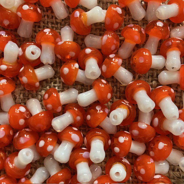 Luna Leena Kinderarmband Paddestoel Oranje Handgemaakt Nepal