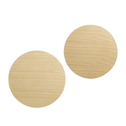 Set 2 eiken salontafels 48x48x38 cm en 38x38x32 cm