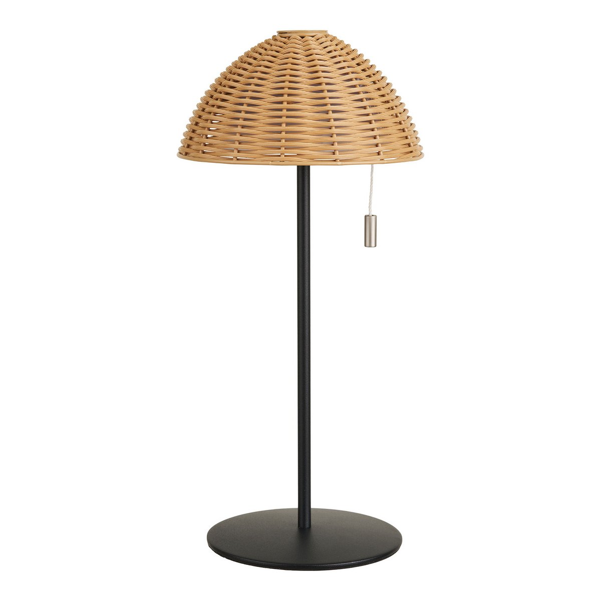 Tafellamp LED oplaadbaar metaal 15x15x32 cm natuur/zwart