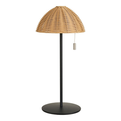 Tafellamp LED oplaadbaar metaal 15x15x32 cm natuur/zwart