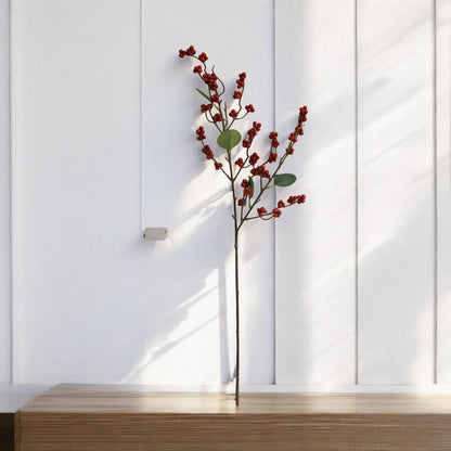 Kunstbloem Rode Vrucht 83 cm