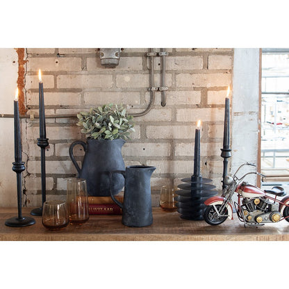Candle Holder 27 cm Black Aluminum Candlestick