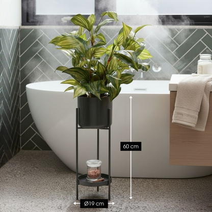 Bloempot standaard 19x60 cm ijzer zwart
