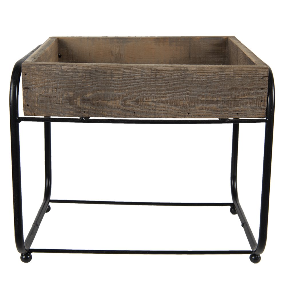 Plantenstandaard 32x26x27 cm bruin hout metaal