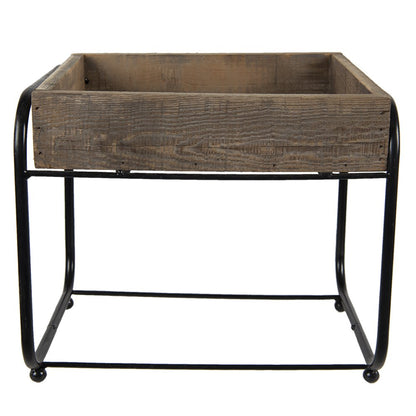 Plantenstandaard 32x26x27 cm bruin hout metaal