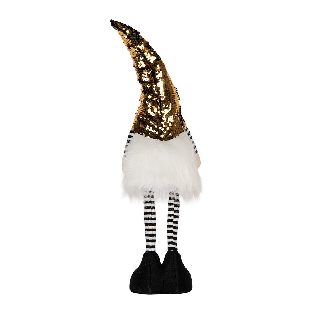 Kerstdecoratie kabouter LED 8x12x56 cm goudkleurig