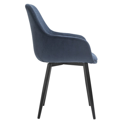 Fauteuil set 2 stuks donkerblauw corduroy 64x59x86 cm