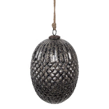 Kerstbal 17x25 cm zwart glas