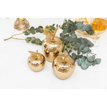 Gold decorative apple 11x11x15cm