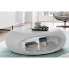 Coffee table 100x70x32 cm white fiberglass