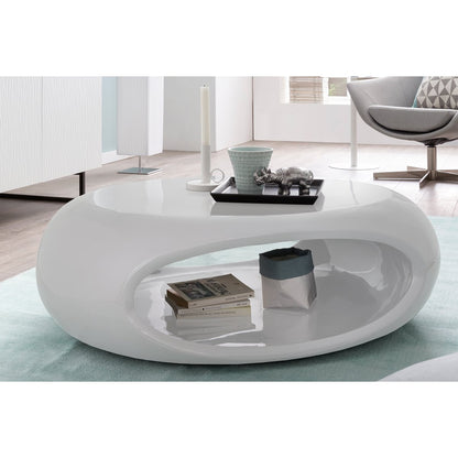 Salontafel 100x70x32 cm wit glasvezel