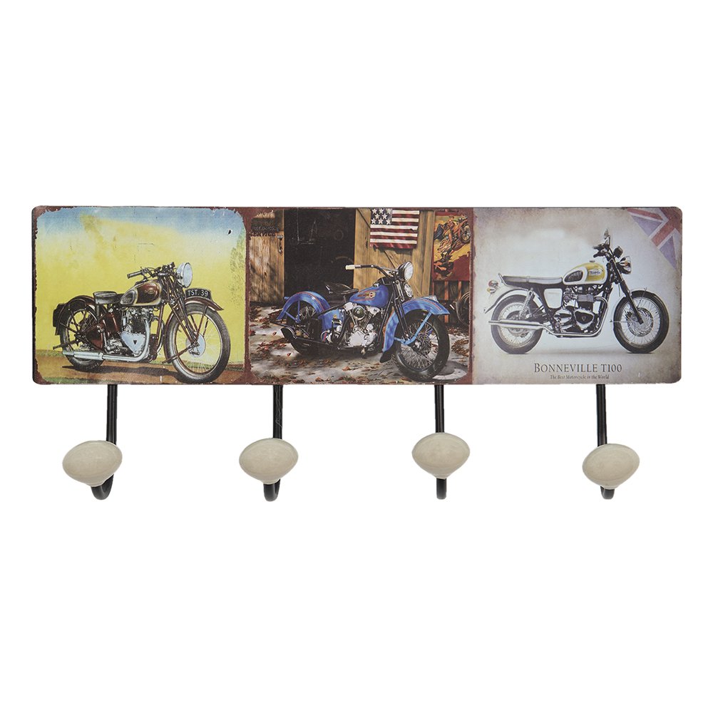 Wall coat rack 40x5x17 cm Brown Iron Motor