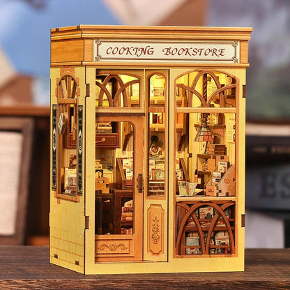 Booknook bouwpakket berkenhout 12,5x10x17 cm geel