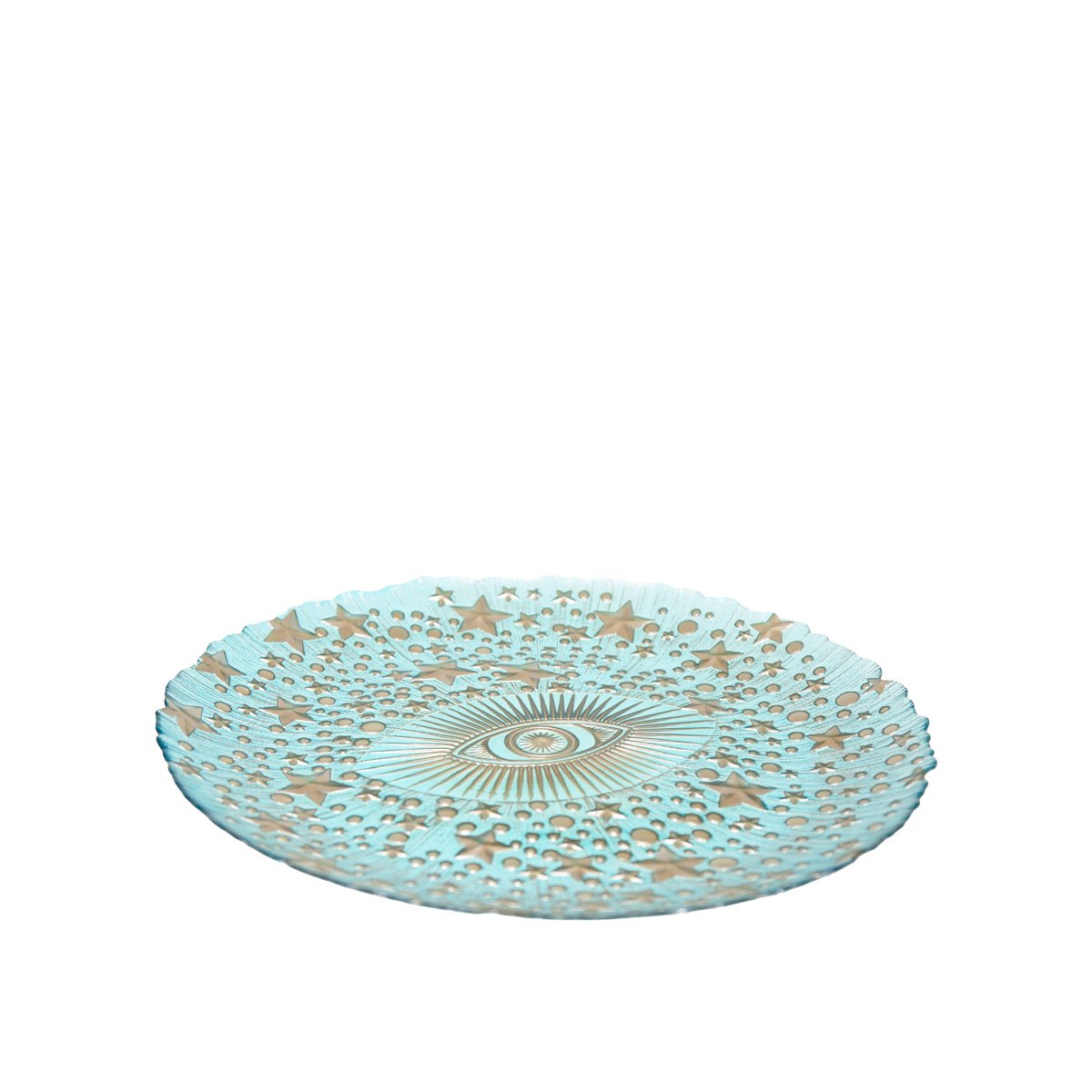 Presentatiebord glas 32x32x2.5 cm turquoise