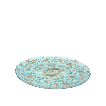 Presentatiebord glas 32x32x2.5 cm turquoise