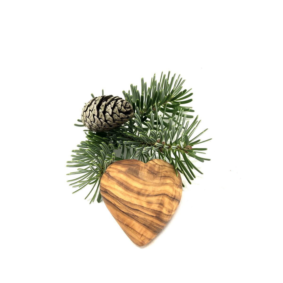 Kerstboomhanger hart olijfhout 4,5 cm