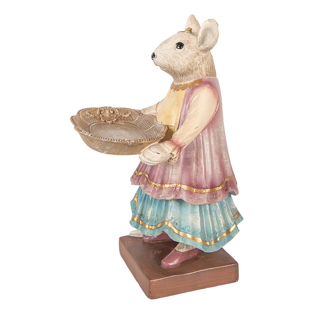 Decoratiebeeld muis 17x15x26 cm beige kunststof